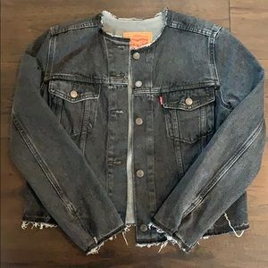 Levi’s Black distressed denim jacket